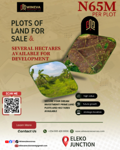 🔥 Own Premium Land at Eleko Junction — From N65M Per Plot!

Secure your spot in one of Lagos’ fastest-growing investment corridors.
Whether you’re buying plots or several hectares, Eleko Junction gives you value, growth, and unbeatable development potential.

📍 Strategic Location
📈 High Return on Investment
🌱 Perfect for estate development & long-term wealth

Don’t wait — opportunities like this don’t stay long.
Take the smart step today. Secure your land. Secure your future.